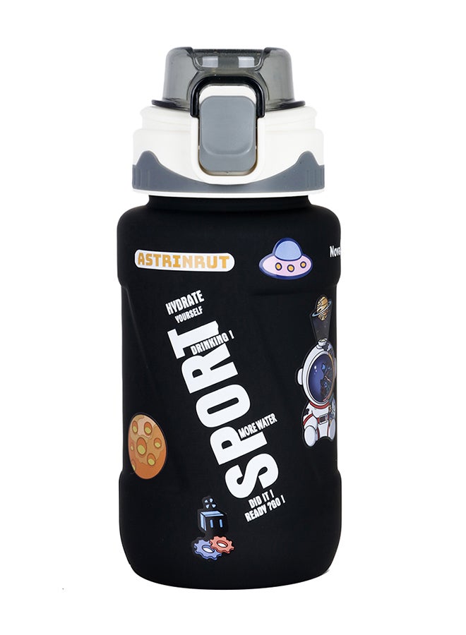 Nova kids Water Bottle With Straw 550 ML - Black - Image 3