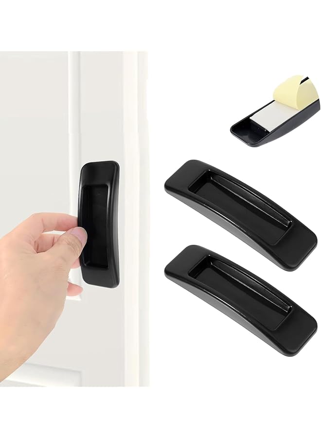 promass 4 Pack Self-Stick Drawer Handle Helper,Plastic Self-Stick Push Pull Helper,Adhesive Cabinet Handles,Pull Push Sliding Helper,Multipurpose Stick-on Handles for Door Window Wardrobe Cabinet Drawer
