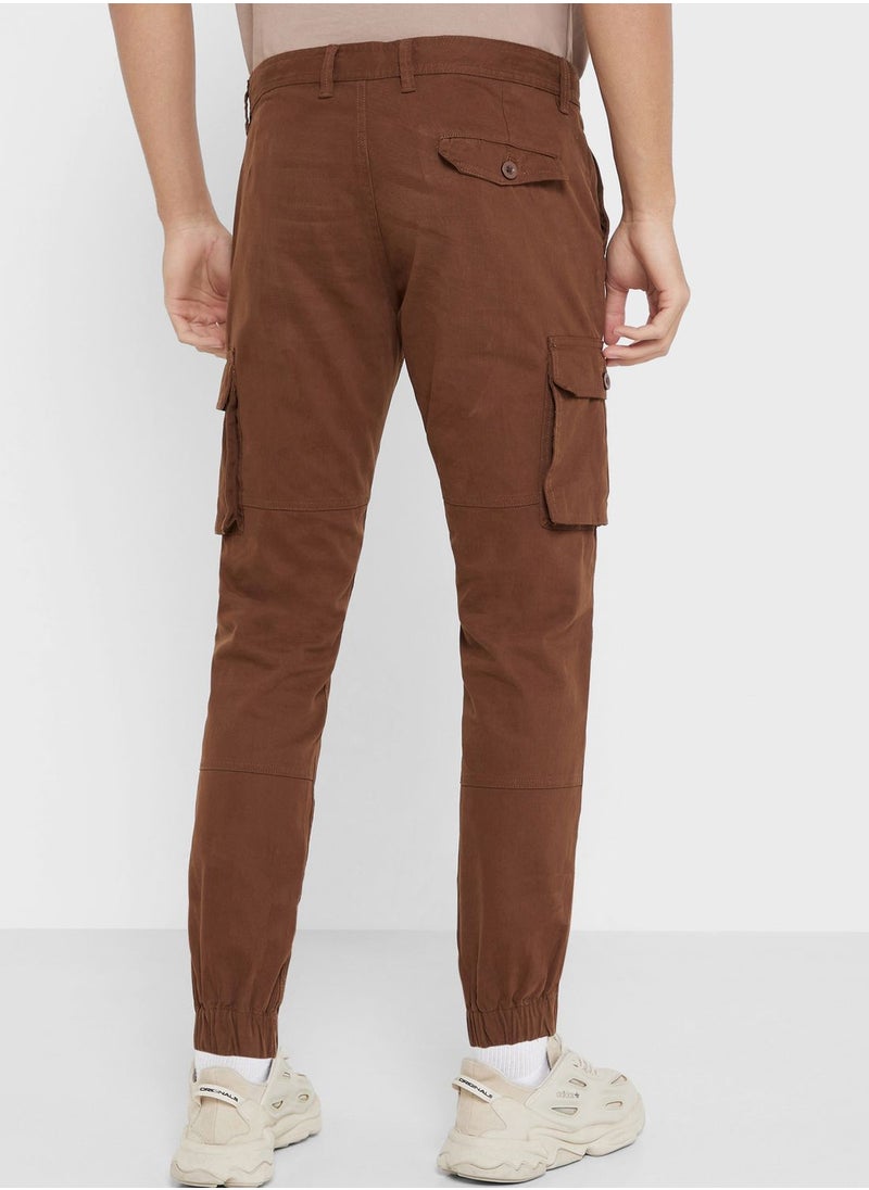Seventy Five - Men Slim Fit Mid-Rise Cargos Trousers - Image 1