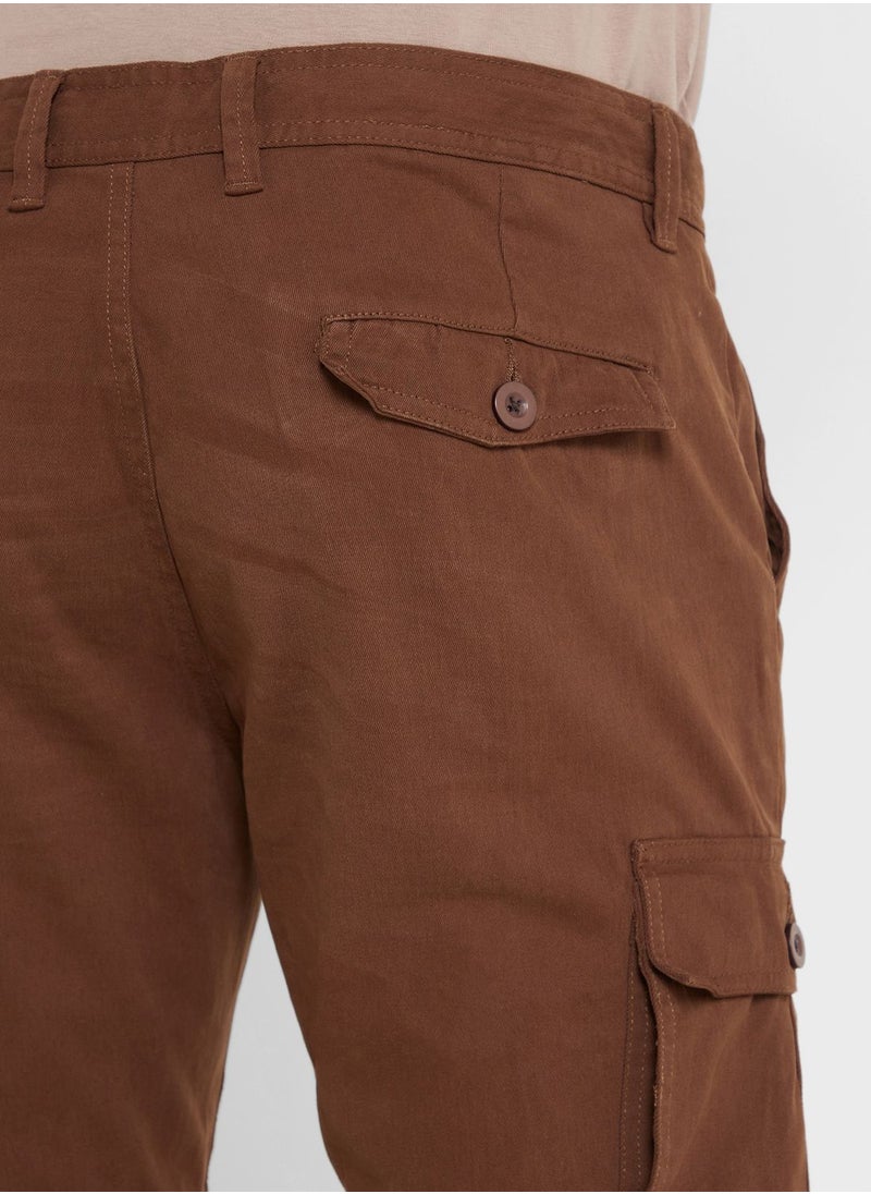 Seventy Five - Men Slim Fit Mid-Rise Cargos Trousers - Image 1