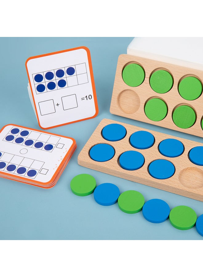 Wooden Ten-grid Array Teaching Aids Children's Mathematical Number Sense Enlightenment Logic Cultivation Montessori Early Education Educational Toys-Color:Ten-grid Array Number Sense Teaching Aid - Image 4