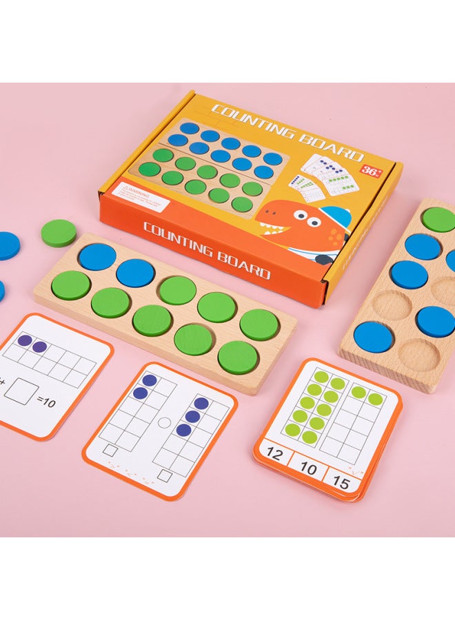 Wooden Ten-grid Array Teaching Aids Children's Mathematical Number Sense Enlightenment Logic Cultivation Montessori Early Education Educational Toys-Color:Ten-grid Array Number Sense Teaching Aid - Image 3
