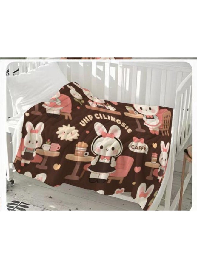 عام بطانية رقيقة من الفانيلا الكرتونية للأطفال والرضع (دافئة ومريحة، ومناسبة للنوم والألعاب) 70 سم * 100 سم - Image 2