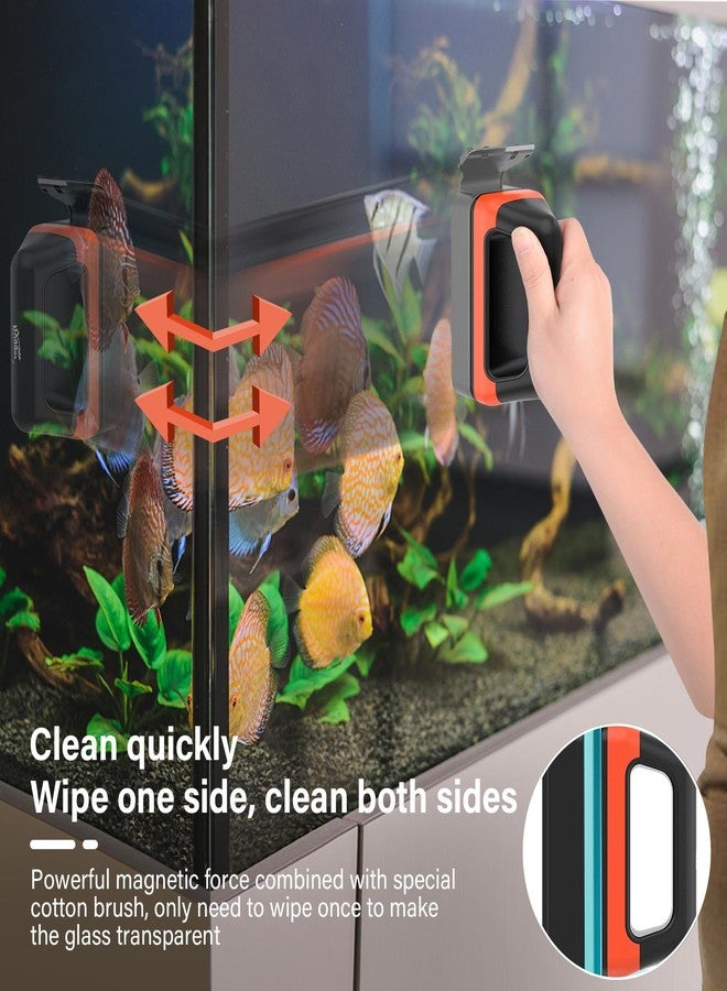هايغر منظف زجاجي مغناطيسي لأحواض السمك من هيغر، مزود بمكشطة طحالب قابلة للفصل، وفرشاة تنظيف عائمة، وأداة تنظيف مغناطيسية للطحالب الزجاجية لأحواض السمك متوسطة الحجم. - Image 5