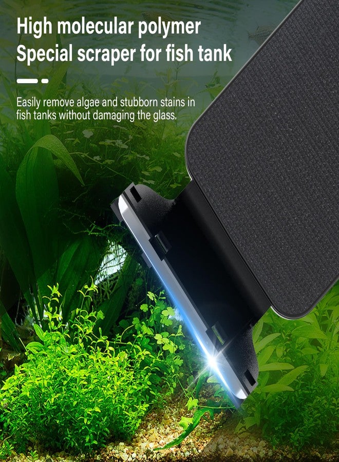 هايغر منظف زجاجي مغناطيسي لأحواض السمك من هيغر، مزود بمكشطة طحالب قابلة للفصل، وفرشاة تنظيف عائمة، وأداة تنظيف مغناطيسية للطحالب الزجاجية لأحواض السمك متوسطة الحجم. - Image 2