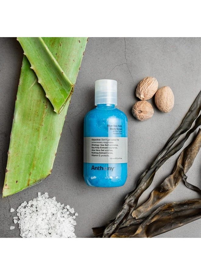 Anthony - Exfoliating Body Scrub Sea Salt Vitamin C And Aloe Vera Deep Cleans Smooths Rough Patches & Soothes And Protects Skin Blue Sea Kelp Body Wash 3.4 Fl Oz - Image 1