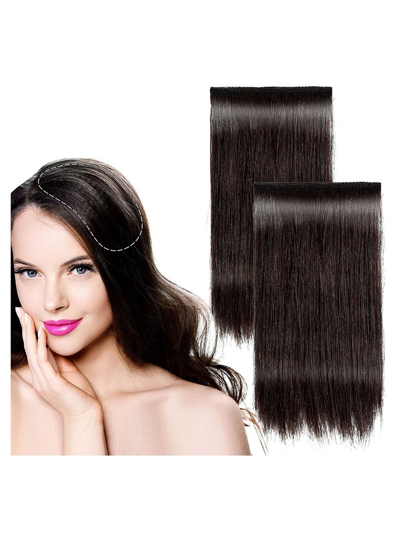 Estelle Hair Pad Wig Hair Thickening Fluffy Wig Natural Real Hair Wig Piece Pad Invisible Traceless Hairpiece Clip Extension Dark Brown - Image 1
