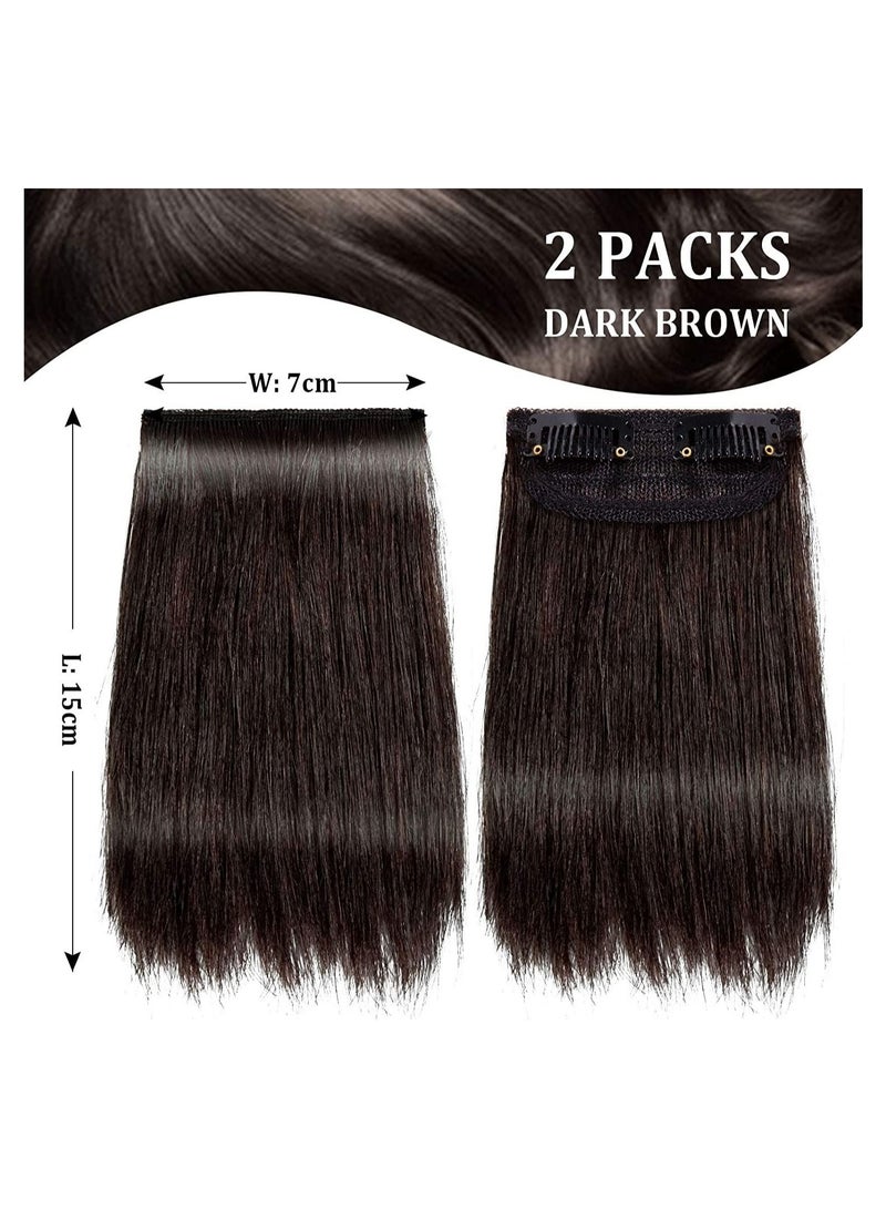 Estelle Hair Pad Wig Hair Thickening Fluffy Wig Natural Real Hair Wig Piece Pad Invisible Traceless Hairpiece Clip Extension Dark Brown - Image 2