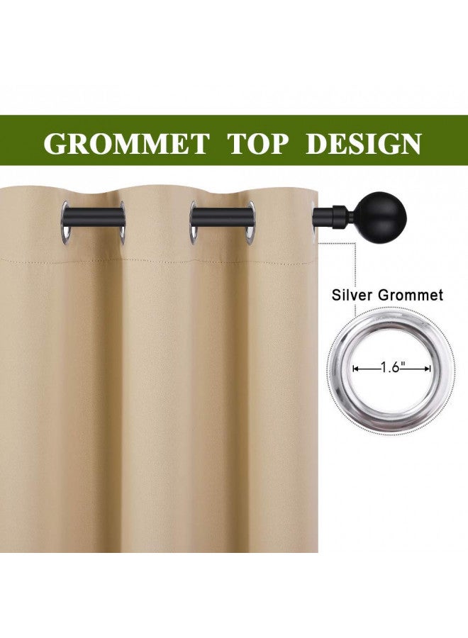 NICETOWN NICETOWN Privacy Room Divider Curtain Screen Partitions, Basement Hospital Medical Clinic Spa Lab Cubicle Divider Privacy Screen Patio Door Curtain (Biscotti Beige, 1 Panel, 8.3ft Wide x 8ft Long)  - Image 2