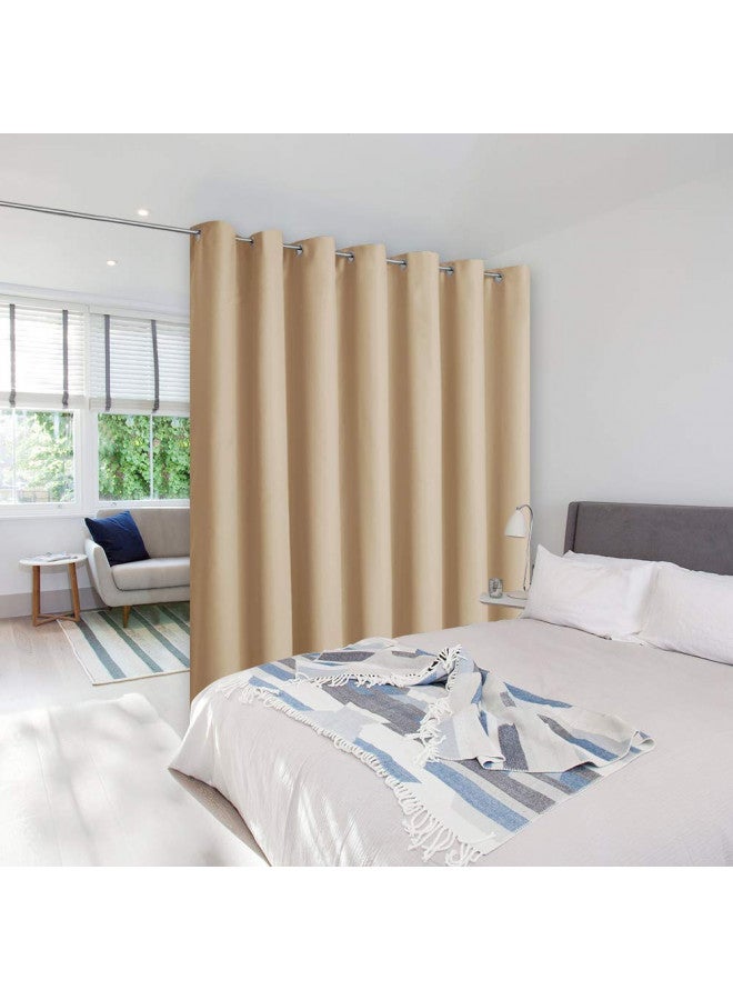 NICETOWN NICETOWN Privacy Room Divider Curtain Screen Partitions, Basement Hospital Medical Clinic Spa Lab Cubicle Divider Privacy Screen Patio Door Curtain (Biscotti Beige, 1 Panel, 8.3ft Wide x 8ft Long)  - Image 1