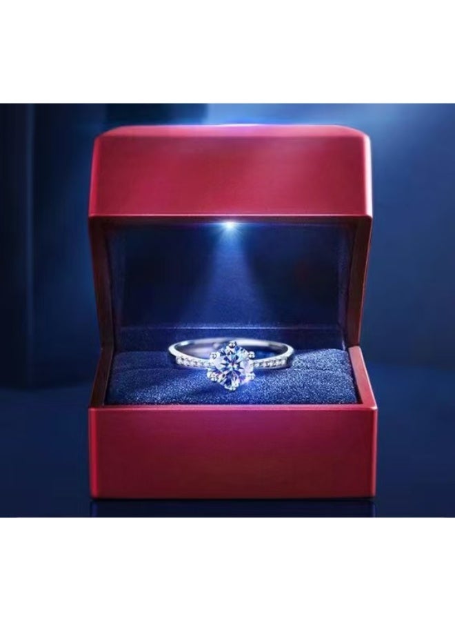 Field 2 Carat Moissanite Women's Ring , wedding ring,engagement ring, S925 Rhodium Plated ,Adjustable Size , Luxury Gift Box , Ready to Gift - Image 1