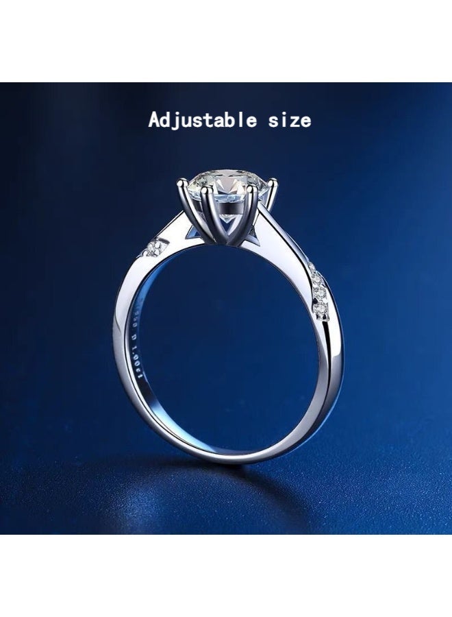 Field 2 Carat Moissanite Women's Ring , wedding ring,engagement ring, S925 Rhodium Plated ,Adjustable Size , Luxury Gift Box , Ready to Gift - Image 4