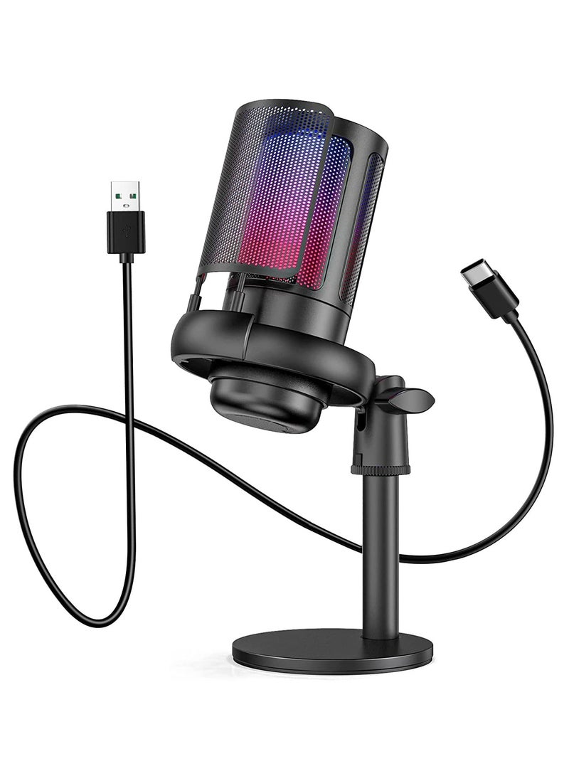 Joshberg ME6S RGB USB Condenser Microphone For PC Gaming Mic PS4/PS5/Mac/Phone - Image 2