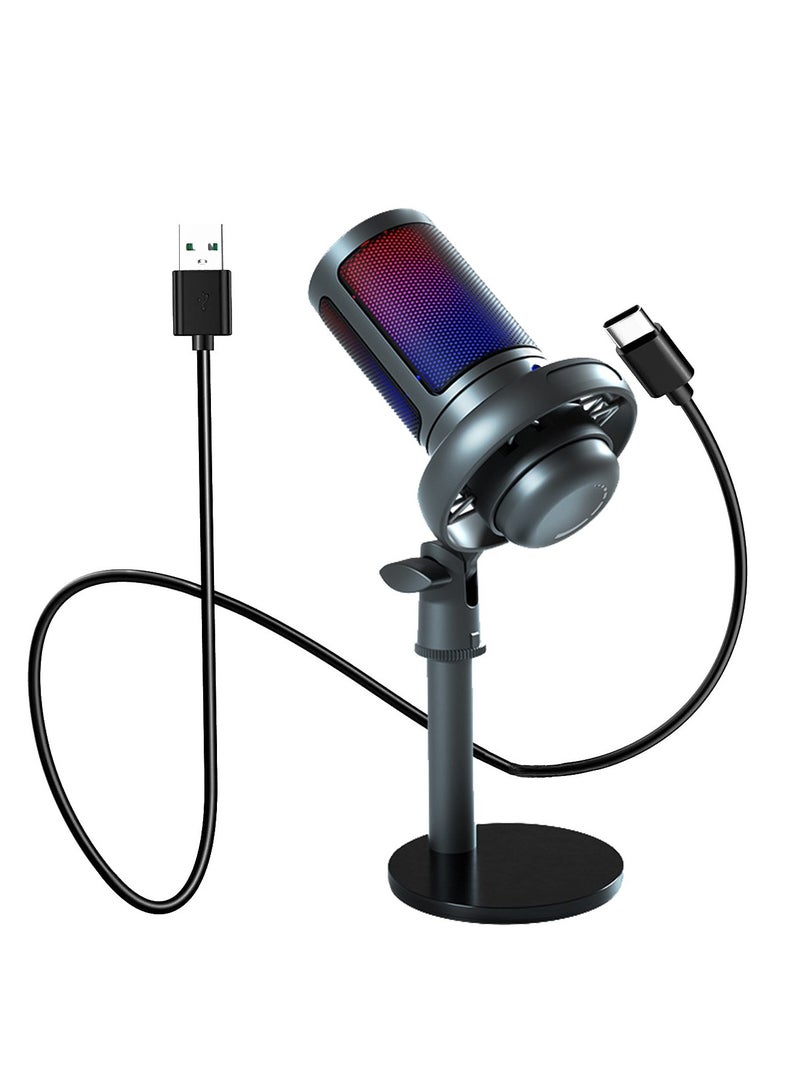 Joshberg ME6S RGB USB Condenser Microphone For PC Gaming Mic PS4/PS5/Mac/Phone - Image 1