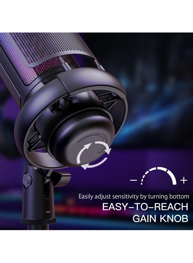 Joshberg ME6S RGB USB Condenser Microphone For PC Gaming Mic PS4/PS5/Mac/Phone - Image 4