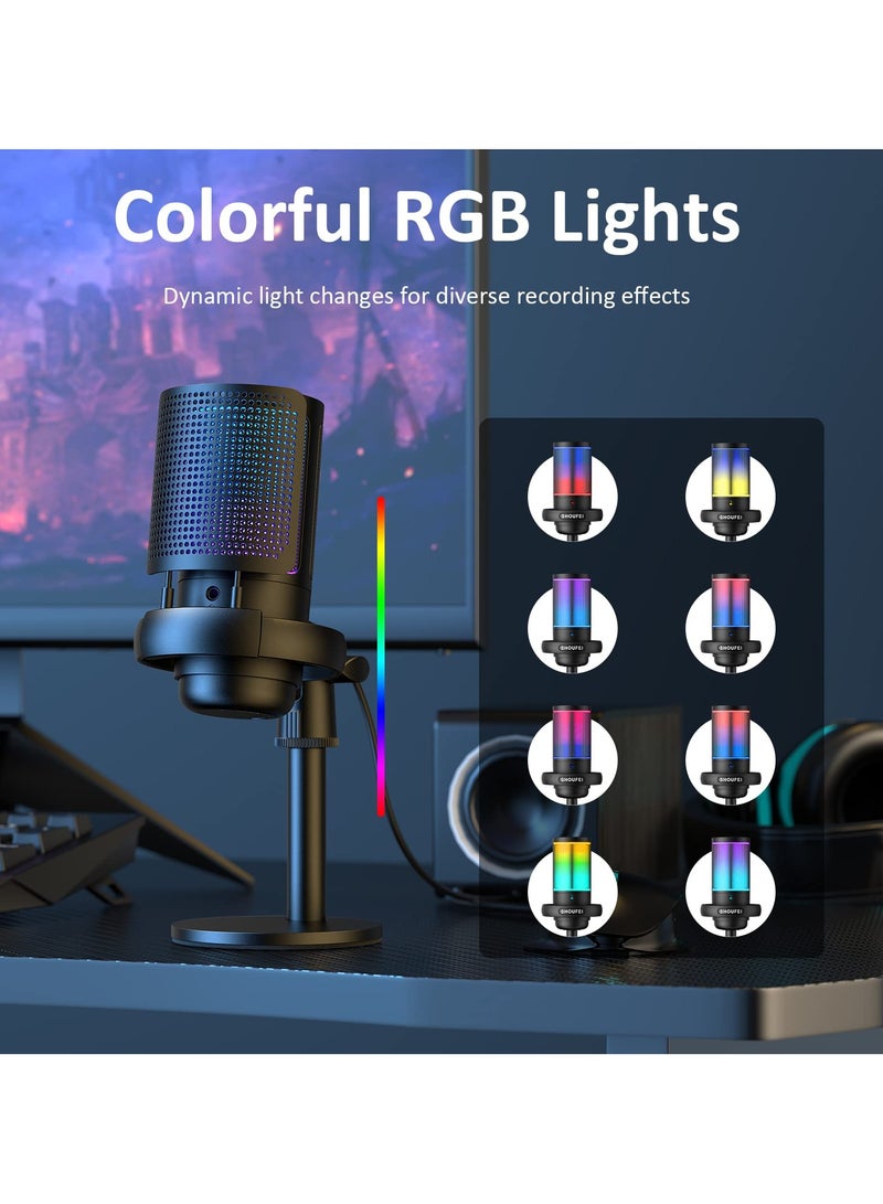 Joshberg ME6S RGB USB Condenser Microphone For PC Gaming Mic PS4/PS5/Mac/Phone - Image 3