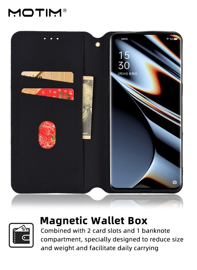 موتيم - جراب هاتف متوافق مع غطاء جلدي OPPO Find X5/X5 Pro - Image 1