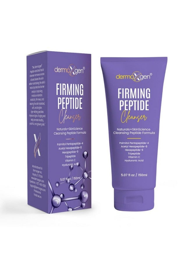 dermaxgen Firming Peptide Cleanser 5Fl Oz Multipeptide Facial Cleanser With Vitamin C And Hyaluronic Acid Antiaging Gentle Cleanser For Face Hydrating Face Cleanser For All Skin Types