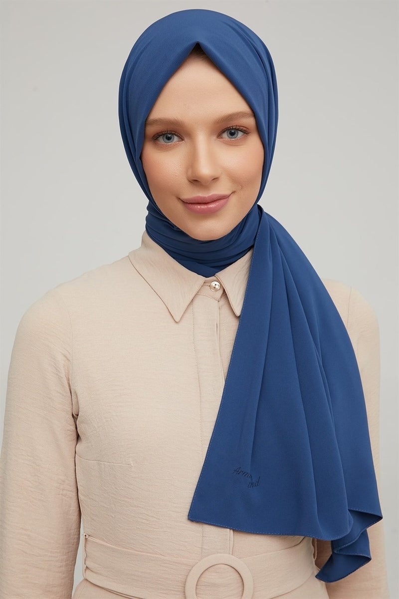 Armine Trend Medina Silk Shawl 70X200 - Dark Indigo  - Image 1