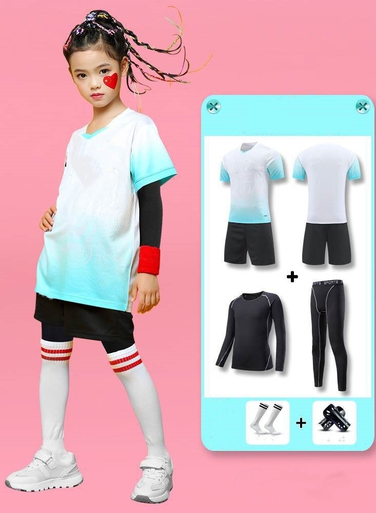 KUYING Children's High Elasticity Clothing Sports Fitness Set Quick Drying Training Suit