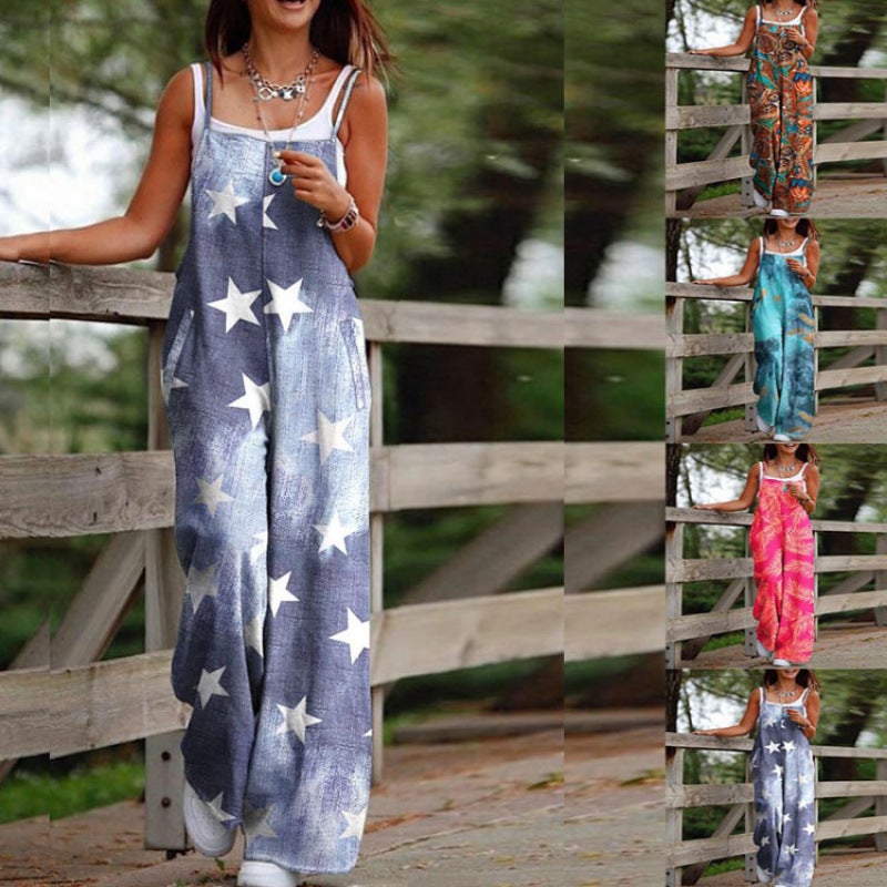 Printed Strappy Jumpsuit - Image 1