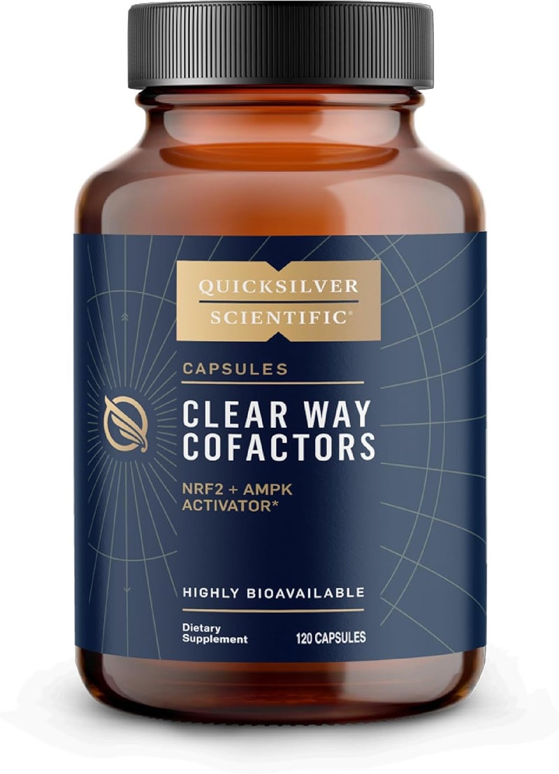 Quicksilver Scientific Clear Way Cofactors  Body Detox Cleanse Support with Vitamin B1 Dandelion Extract Quercetin  Nattokinase Enzyme  Antioxidant Cleanse to Support Gut Health 120 Capsules - Image 1