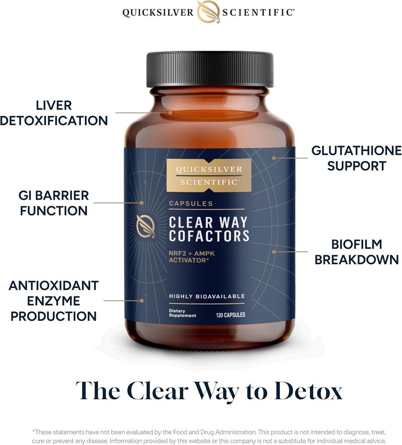 Quicksilver Scientific Clear Way Cofactors  Body Detox Cleanse Support with Vitamin B1 Dandelion Extract Quercetin  Nattokinase Enzyme  Antioxidant Cleanse to Support Gut Health 120 Capsules - Image 3