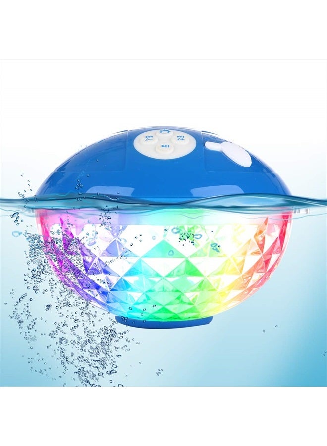 Blufree Bluetooth Speakers with Colorful Lights, Portable Speaker IPX7 Waterproof Floatable, Built-in Mic,Crystal Clear Sound Speakers Bluetooth Wireless 50ft Range for Home Shower Outdoors Pool Travel - Image 1