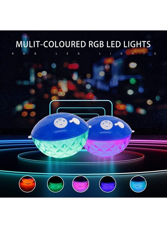Blufree Bluetooth Speakers with Colorful Lights, Portable Speaker IPX7 Waterproof Floatable, Built-in Mic,Crystal Clear Sound Speakers Bluetooth Wireless 50ft Range for Home Shower Outdoors Pool Travel - Image 2