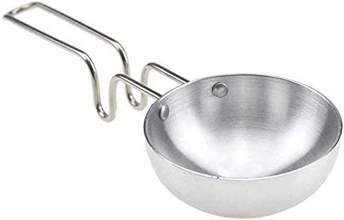 Ckitze TABAKH Aluminum Tadka Pan with Long Handle Spice Roasting Vagaria with Long Handle Frying Spice Heating