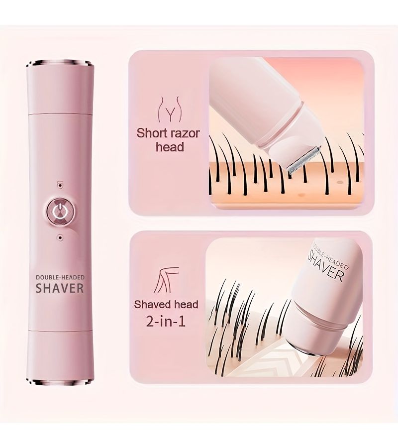 White 2-in-1 USB Rechargeable Hair Removal Kit for Women - Image 3