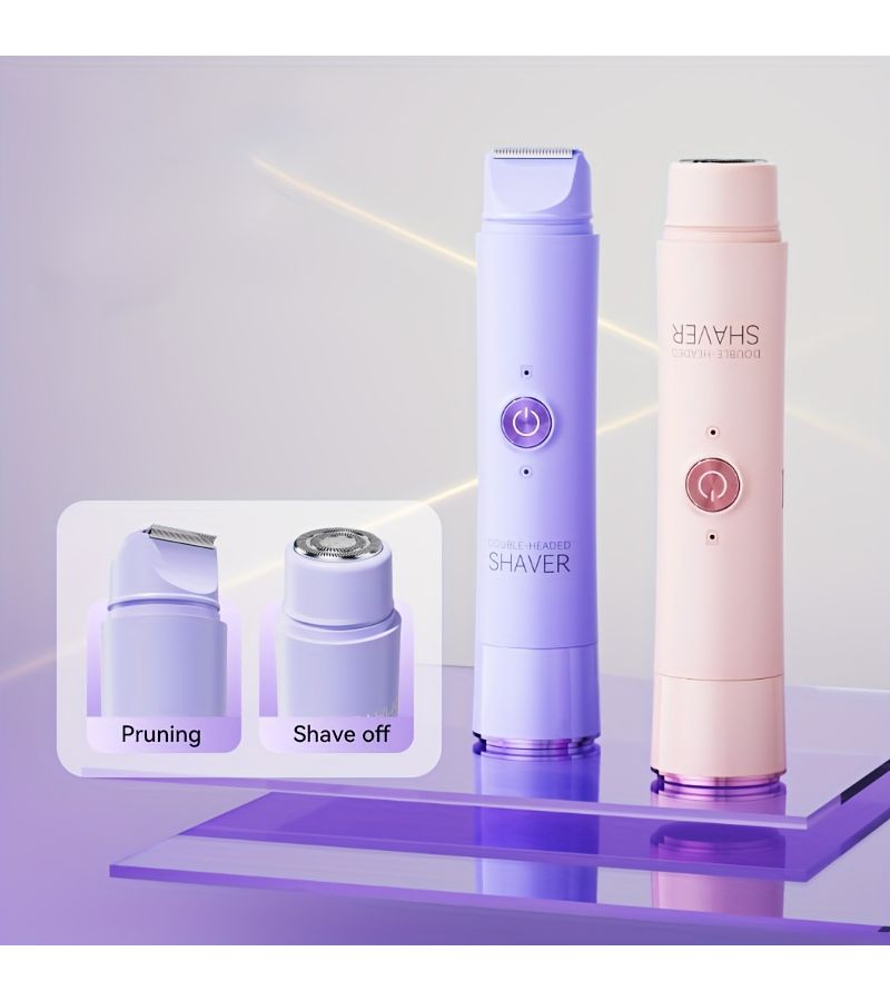 White 2-in-1 USB Rechargeable Hair Removal Kit for Women - Image 1