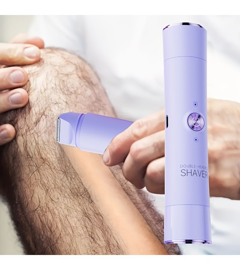 White 2-in-1 USB Rechargeable Hair Removal Kit for Women - Image 2