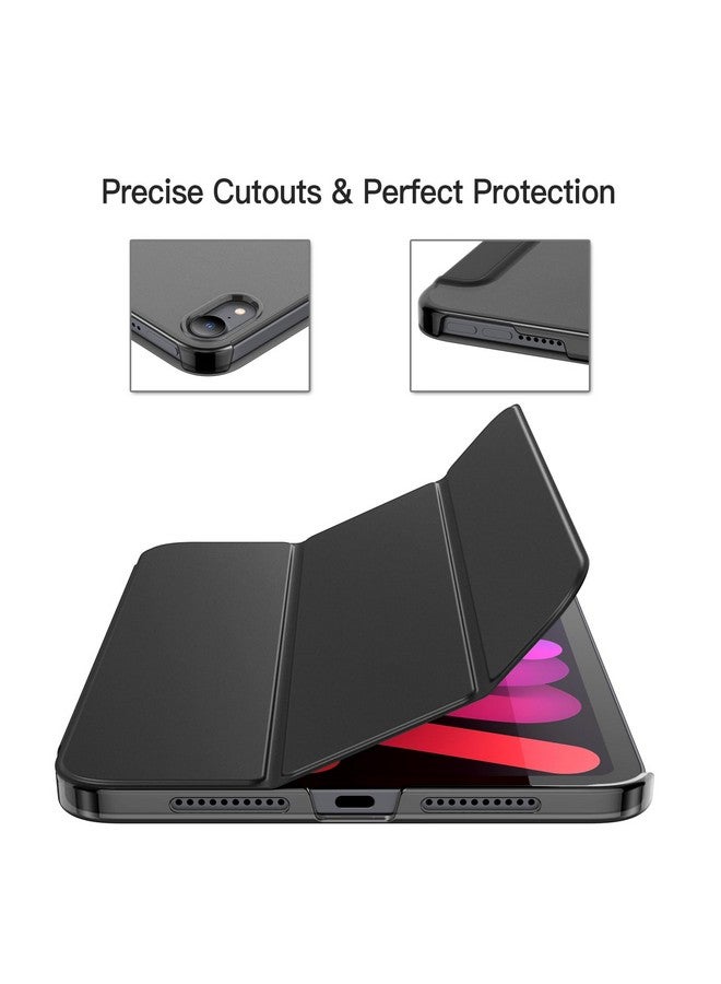 JETech Case for iPad mini (A17 Pro, 2024 Model, 7th Generation) / mini 6 (2021 Model, 6th Generation), Slim Stand Hard Back Shell Smart Cover with Auto Wake/Sleep (Black) - Image 4