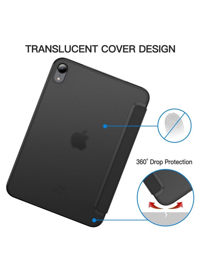 JETech Case for iPad mini (A17 Pro, 2024 Model, 7th Generation) / mini 6 (2021 Model, 6th Generation), Slim Stand Hard Back Shell Smart Cover with Auto Wake/Sleep (Black) - Image 5