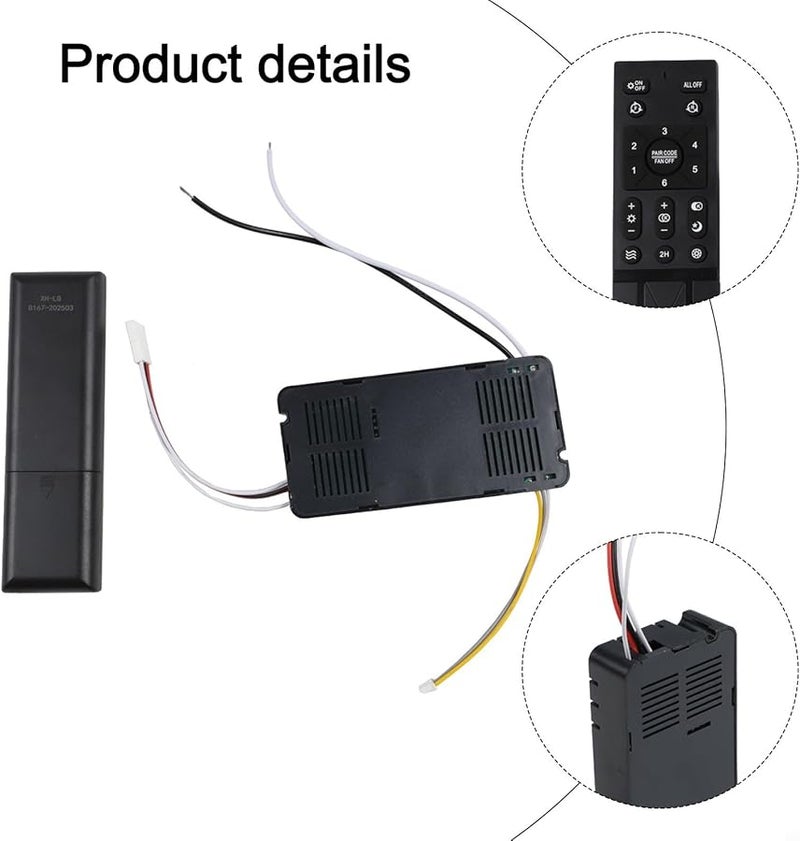 Ceiling Fan Remote Control Kit 6 Speed Settings with Light Control - Image 4