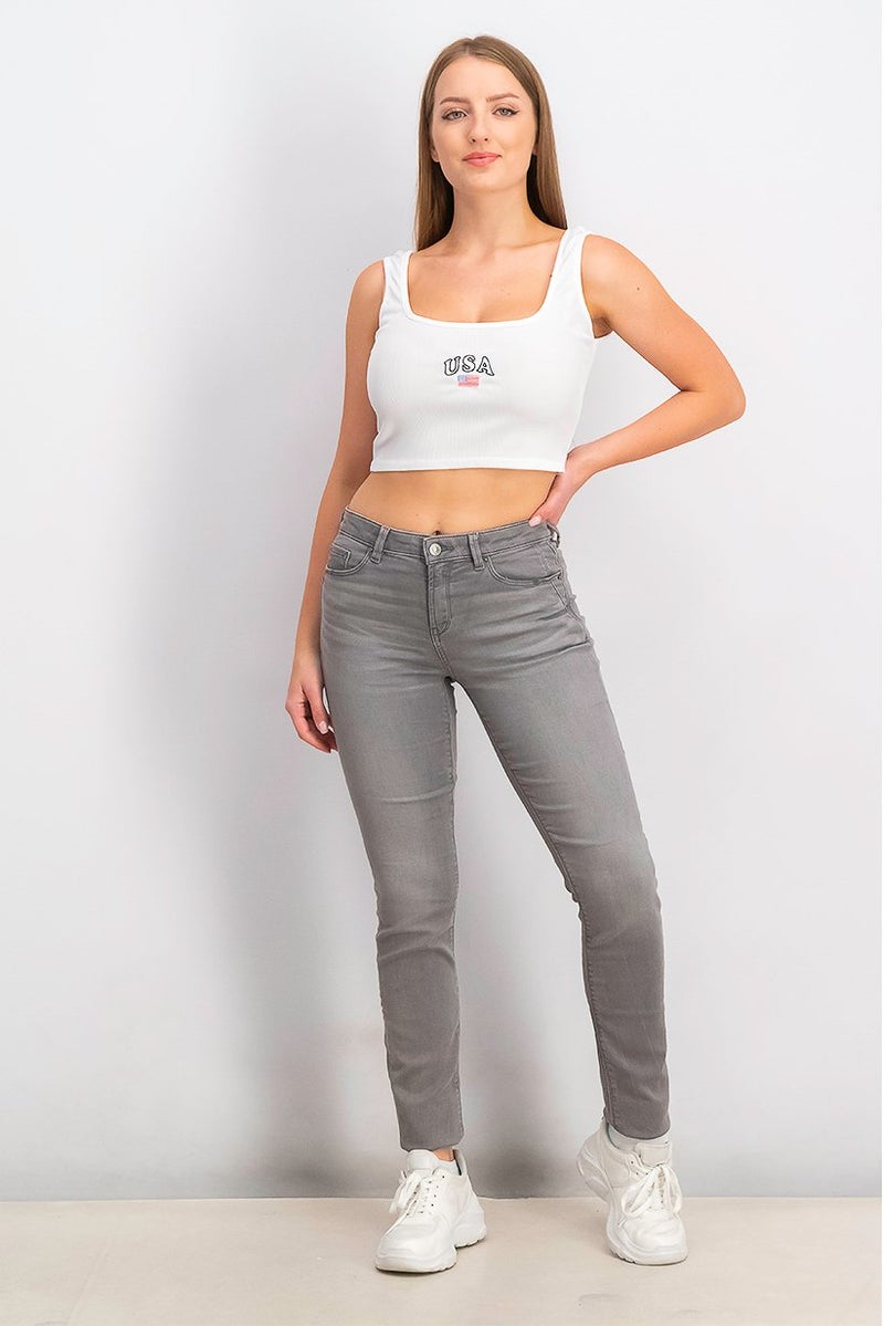 ESPRIT Women Slim Fit Soft Wash Denim Jeans, Grey - Image 3