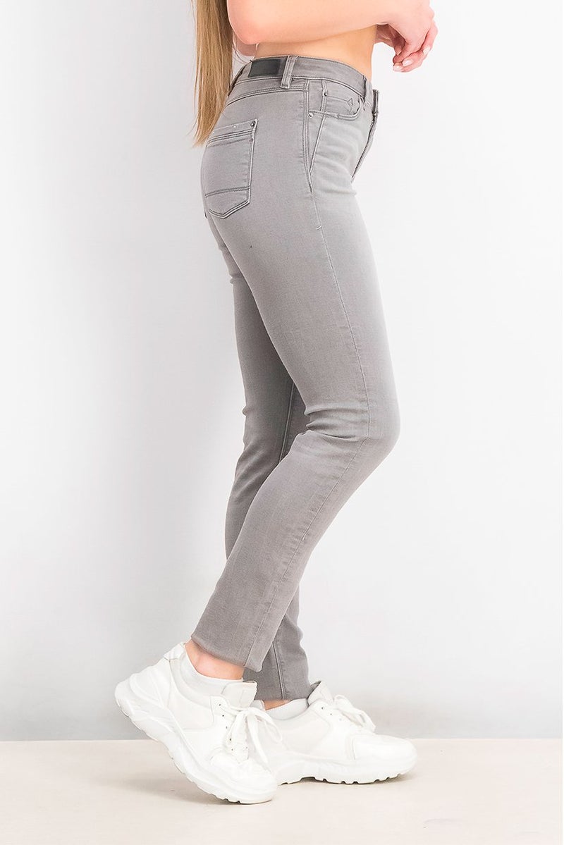 ESPRIT Women Slim Fit Soft Wash Denim Jeans, Grey - Image 4