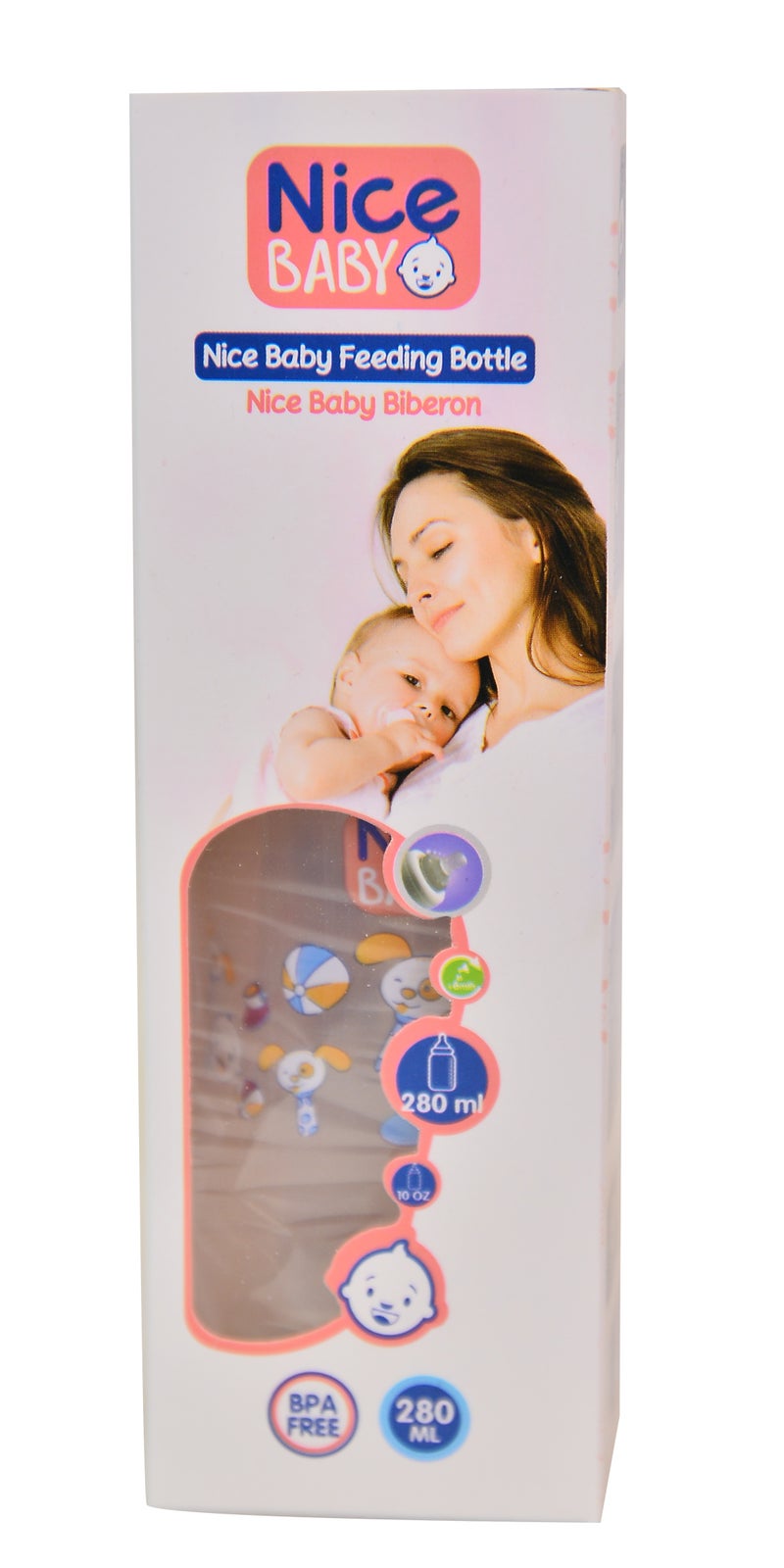 نايس بيبي ببرونة نايس بيبى بدون بيد 280 ml - روز- متعددة الاشكال - Image 2