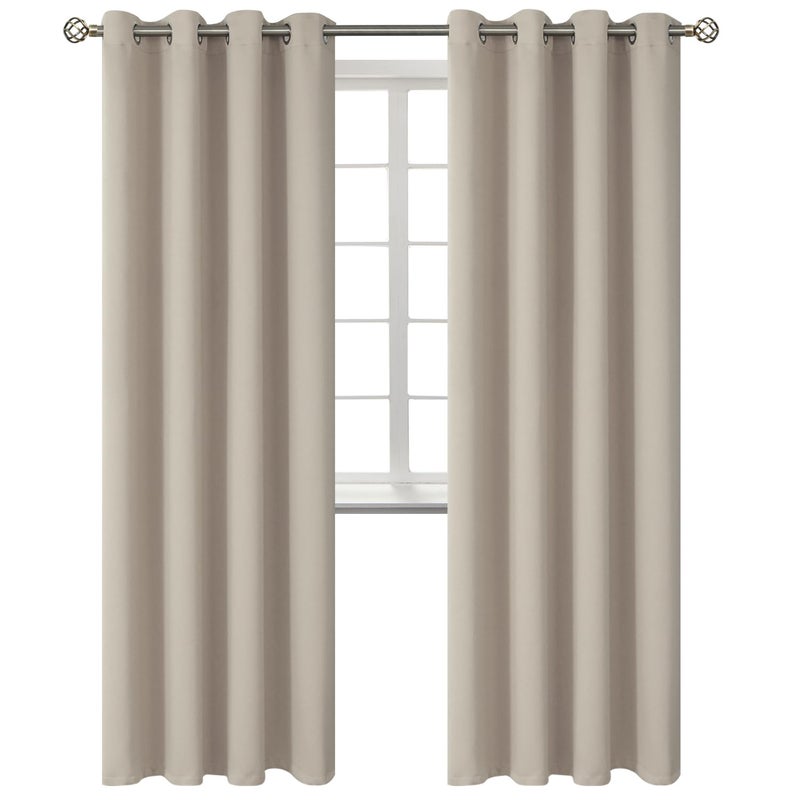 BGment Room Darkening Curtains 84 Inches Long - Grommet Thermal Insulated Drapes Window Treatment Curtains for Bedroom  2 Panels  52 x 84 Inch  Camel - Image 1