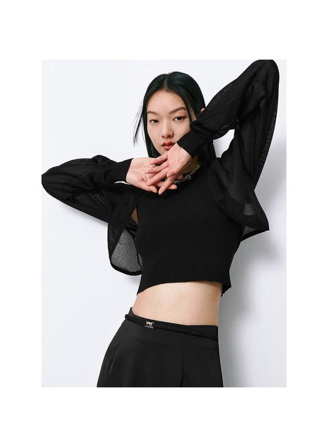 Waxbird Peacebird Women's Lightweight Knitted Cardigan Summer Air-conditioning Shawl Style Black S - Image 4
