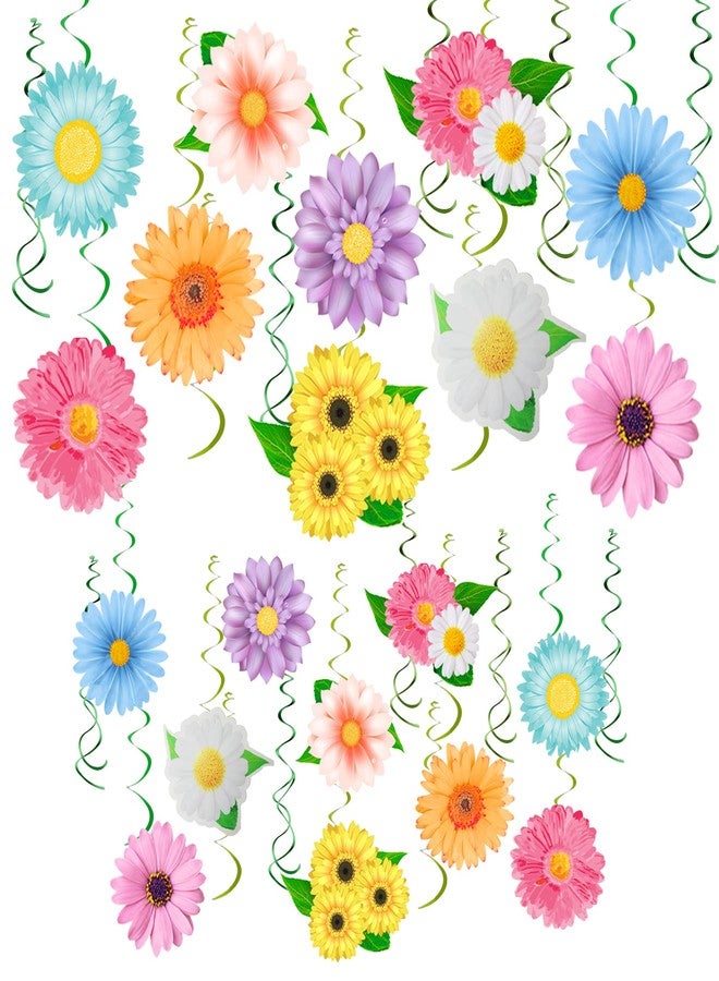 HADDIY Spring Flower Birthday Party Decorations,30 Set Summer Party Hanging Swirl Ceiling Decorations for Classroom Office Mother Day Decor - Image 1