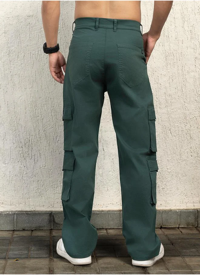 Hubberholme Loose Fit Mid Rise Double Flap Cargo Pants