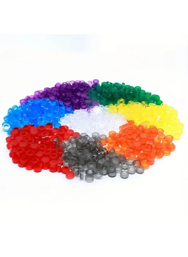 200 Pcs Blue Transparent 1x1 Flat Tile Dots Round Bricks MOC DIY Building Blocks - Image 4