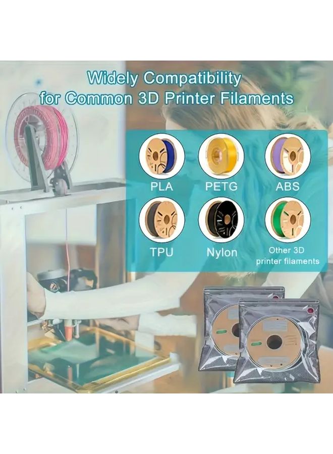 5 حزمة من أكياس التخزين الفراغية مع مضخة لخيوط الطابعة ثلاثية الأبعاد مانعة للضوء - Image 5