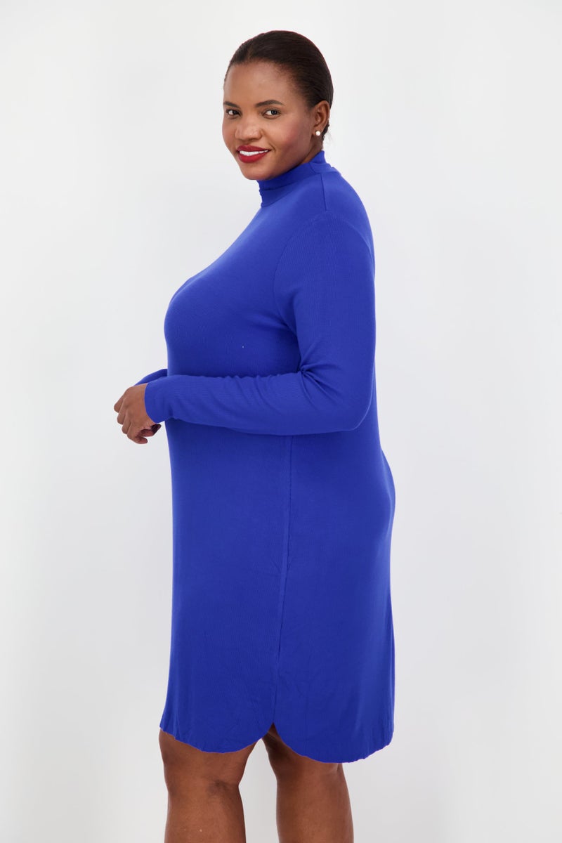 Sanctuary Women Plus Size Textured Midi Dress, Blue - Image 3