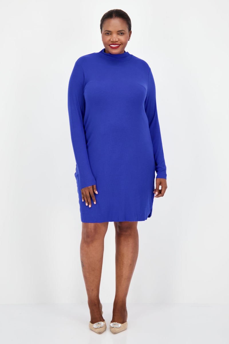 Sanctuary Women Plus Size Textured Midi Dress, Blue - Image 2