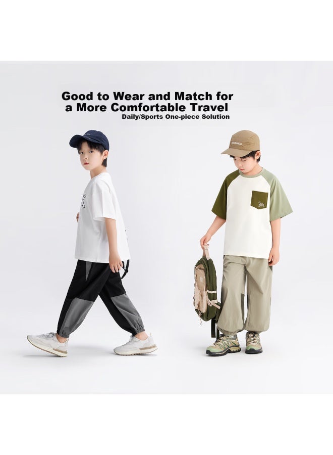 Zuoxi Boys' Mosquito-proof Pants Summer Cool Feeling New Children's Lightweight Outdoor Mesh Breathable Pants Black 160 - Image 3