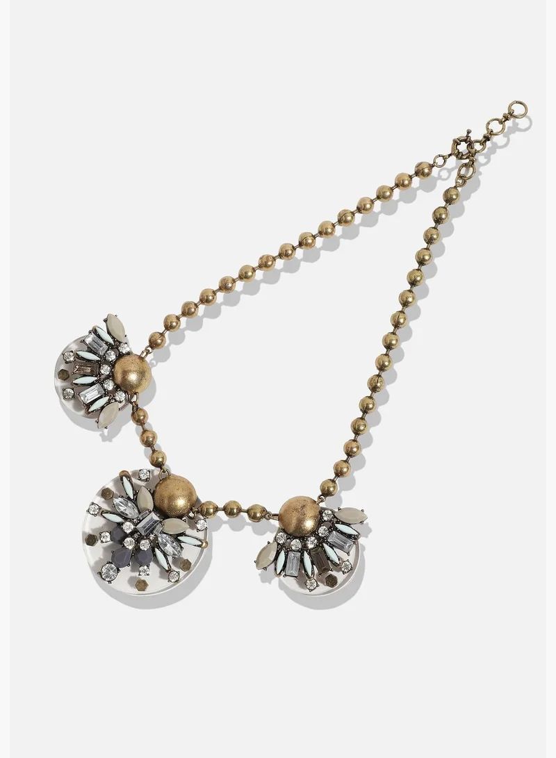 SOHI Gold Plated Designer Stone Party Necklace For Women