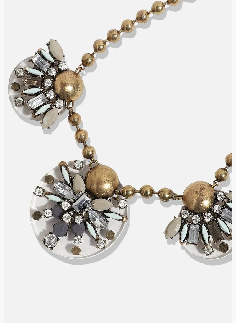 SOHI Gold Plated Designer Stone Party Necklace For Women